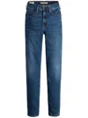 Levi's 724 High Rise Straight Blue Wave Dark Clothing In Blue