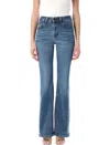 Levi's Wedgie High Rise Boot Cut Stretch Jeans In Fair Point In Blue Wave Mid