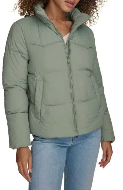 Levi's Women's Western Puffer Jacket In Lily Pad