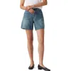Levi's Baggy High Waist Cotton & Linen Denim Shorts