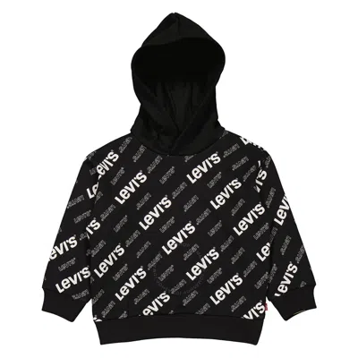 Levi's Kids'  Boys Allover Logo Hoodie In Black