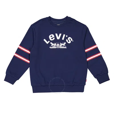 Levi's Kids'  Boys Double Knit Logo Sweatshirt In Blue