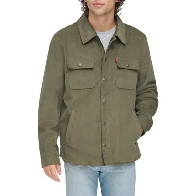 Levi's Cotton Corduroy Shacket In Grape Leaf