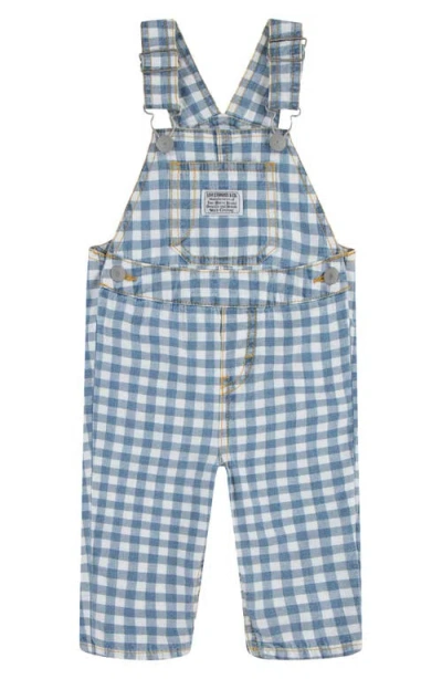 Levi's Babies'  Cotton Gingham Overalls In Picnic Blues