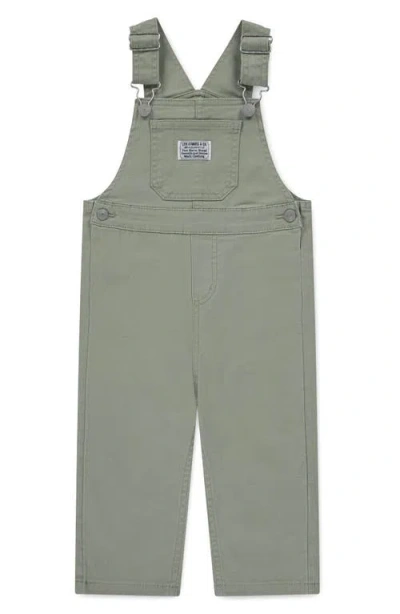 Levi's Babies'  Cotton Stretch Twill Overalls In Seagrass