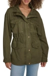 Levi's Women's Lightweight Washed Cotton Military Jacket In Olive Night