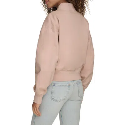 Levi's Denim Crop Bomber Jacket In Light Pink