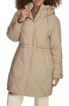 Levi's Women's Diamond Quilted Cinch Waist Parka Jacket In Beige