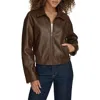 Levi's Faux Leather Bomber Jacket In Saddle