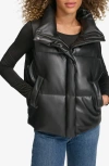 Levi's Women's Faux Leather Western Puffer Vest In Black