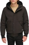 Levi's Faux Shearling Lined Soft Shell Bomber Jacket In Black