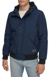 Levi's Men's Soft Shell Sherpa Lined Hooded Jacket In Midnight