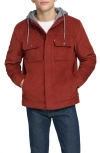 Levi's Men's Hooded Corduroy Zip Jacket In Rust