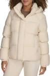 Levi's Women's Quilted Hooded Puffer Jacket In Off White