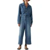 Levi's Iconic Long Sleeve Wide Leg Denim Jumpsuit In Stop Flaxing Jumpsuit