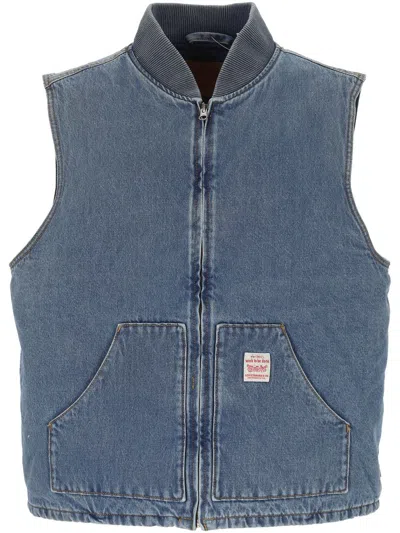 Levi's Workwear Sansome Padded Denim Vest In Navy