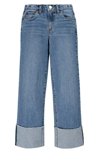 Levi's Kids' Cuffed Wide Leg Jeans In Trailblazer