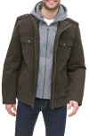 Levi's Levis Detachable Hood Utility Jacket In Dark Brown