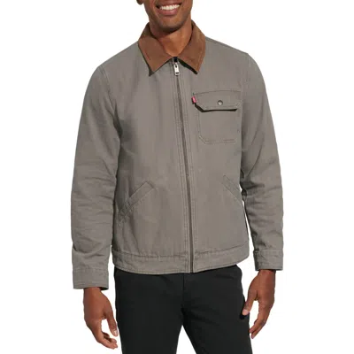 Levi's Lightweight Cotton Twill Utility Jacket In Charcoal Grey