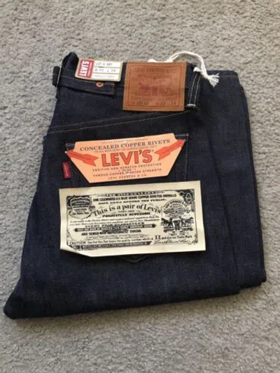 Pre-owned Levi's Lvc 1937 501xx 375010015 Selvedge Raw Jeans Buckle Back Men's 30/34 In Blue