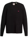 Levi's Logo-patch Crew-neck Sweater In Black
