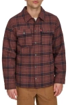 Levi's Quilt Lined Cotton Shacket In Burgundy Plaid