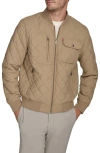 Levi's Quilted Nylon Bomber Jacket In Light Taupe