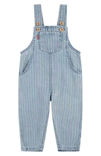 Levi's Babies'  Rainbow Stripe Denim Overalls In Ever Afternoon