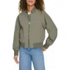 Levi's Women's Relaxed Zip-front Ribbed-hem Bomber Jacket In Sage
