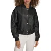 Levi's Women's Faux Leather Varsity Bomber Jacket In Blk Black