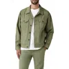 Levi's Relaxed Trucker Cotton Linen Jacket In Deep Lichen Green