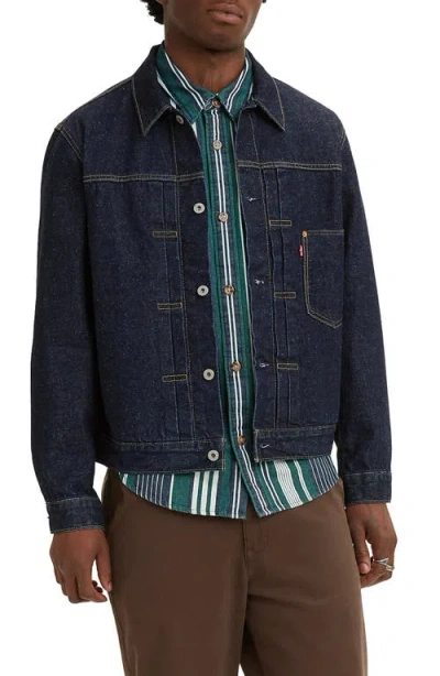 Levi's Type 1 Denim Trucker Jacket In Roll Up Selvedge Trucker