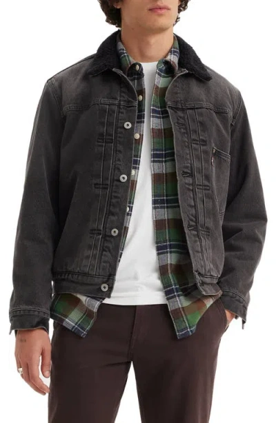 Levi's Type I Fleece Collar Trucker Jacket In Mothership Lined