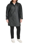 Levi's Water Resistant Hooded Raincoat In Black