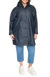 Levi's Water Resistant Hooded Raincoat In Navy