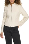 Levi's Water Resistant Slim Fit Faux Leather Racer Jacket In Oyster