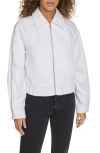 Levi's Women's Western Zip-front Denim Bomber Jacket In White Denim