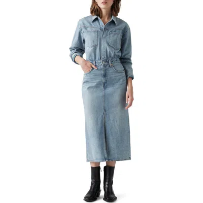 Levi's Women's Denim Midi Shirt Dress In Feeling Th