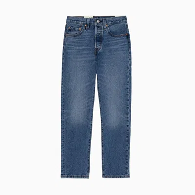 Levi's Levis 501 Crop Medium Indigo Jeans In Blue