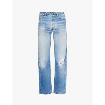 Levi's Levis Men's Indigo Blue Pre-loved  Faded-wash Straight-leg Jeans
