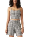 Levi's Levis Premium Womens Jadine Denim Tank High Rise Check Print Baggy Shorts