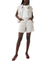 Levi's Levis Premium Womens Shrunken 90s Vest Cotton High Rise Baggy Shorts In White