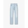 Levi's Womens Ever Afternoon 501 '90s Brand-patch Straight-leg Mid-rise Denim Jeans In Ever Afternoon