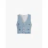 Levi's Levis Womens Kind Of Fun 2 Mona V-neck Cotton-denim Vest In Kind Of Fun 2