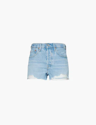 Levi's Levis Womens Ojai Luxor Heat Short 501 Original Slim-fit Straight-leg High-rise Denim Shorts