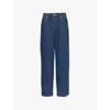 Levi's Levis Womens Partly Masked Lb Baggy Dad Striped Relaxed-fit Denim Jeans In Partly Masked Lb