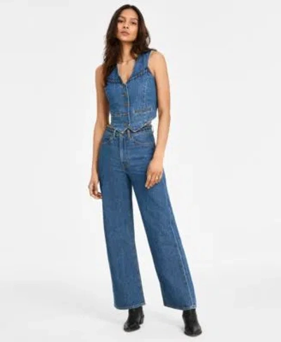 Levi's Levis Womens Braided Vest Wide Leg Jeans In Big Yikes