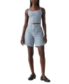Levi's Levis Womens Jadine Denim Tank Top Cotton High Rise Baggy Shorts