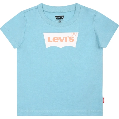 Levi's Light Blue T-shirt For Babykids With Logo