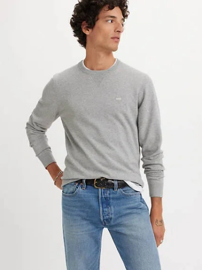 Levi's Lightweight Housemark Sweater In Midtone Heather Grey